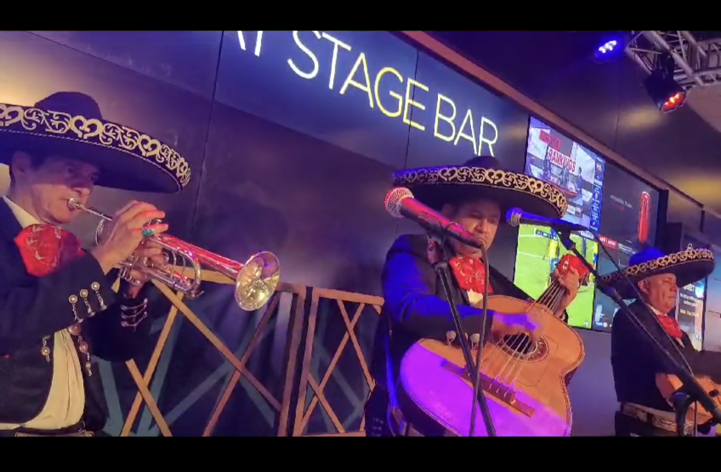 Mariachi trio playing traditional Mexican music in Miami